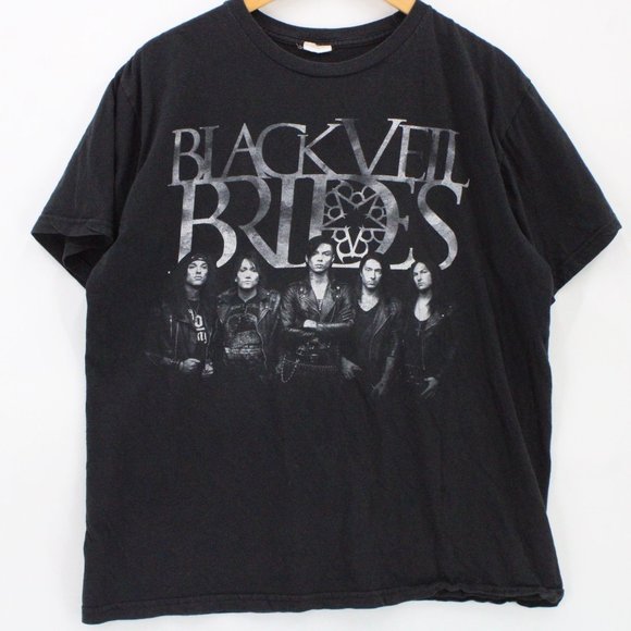 Vintage Bay Island X BLACK VEIL BRIDES Shirt Mens Black Rock Band Music XL - Picture 1 of 9